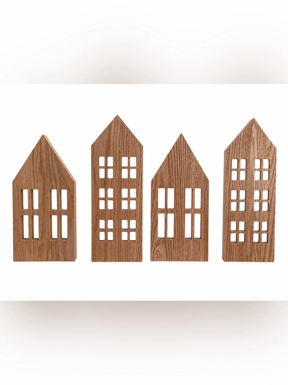 Target Bullseye’s Playground Wooden House Silhouettes Set of 4 Village Decor
